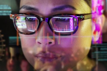 student on a computer
